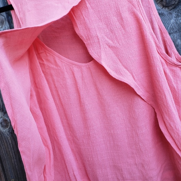 Free People Coral Ruffled Cross Front Top - Picture 3 of 7
